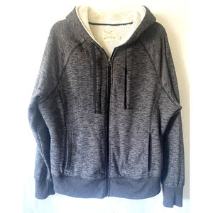 Faded Glory Youth Lined Hoodie Zippered Front XXL Bust Charcoal Grey